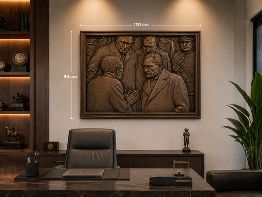 Atatürk Temalı Tarihi Kabartma Rölyef – 120x90 cm
