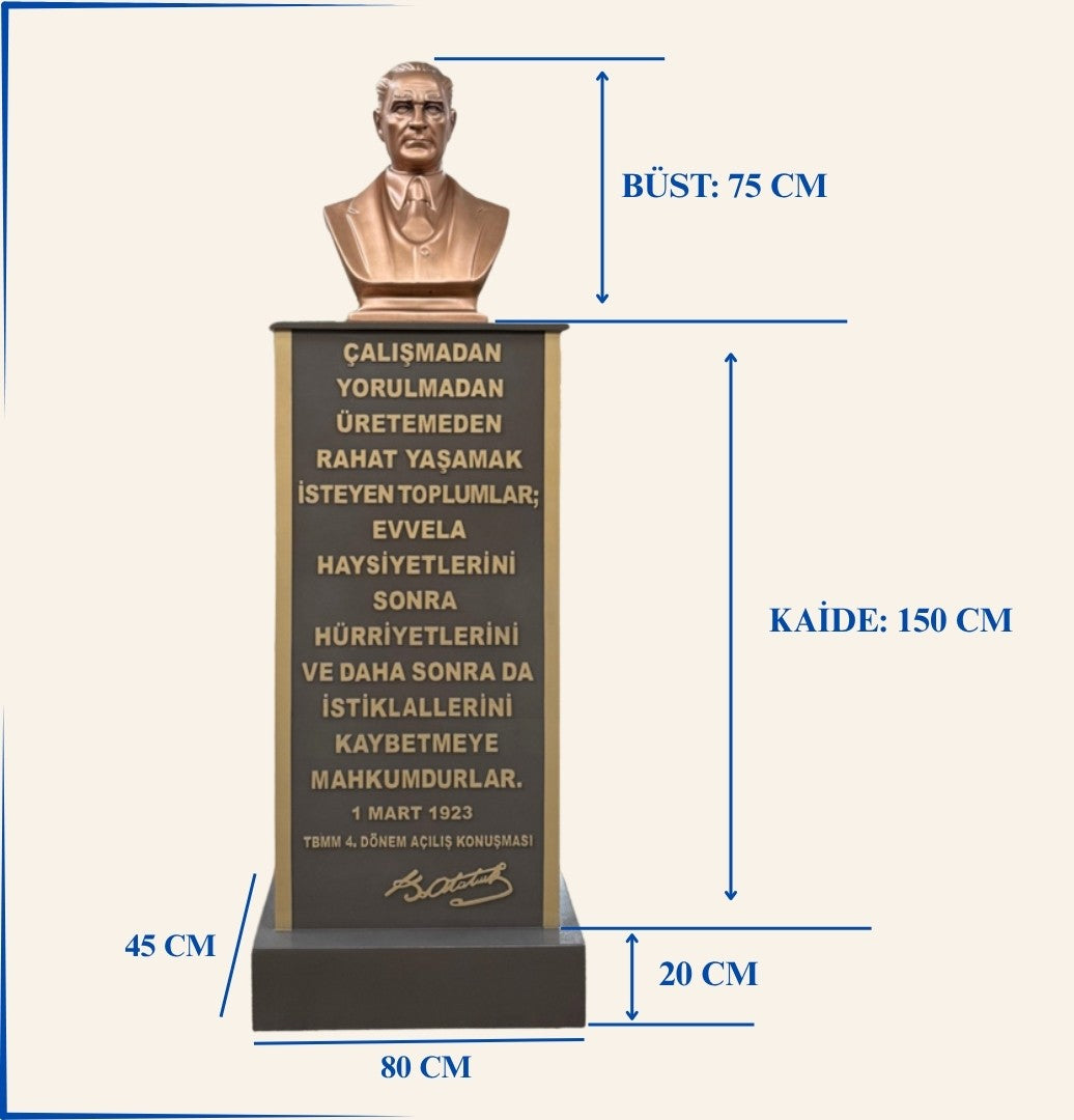 Yeni Model Kaideli Atatürk Büstü (Özel Ürün)