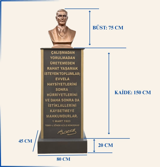 Yeni Model Kaideli Atatürk Büstü (Özel Ürün)