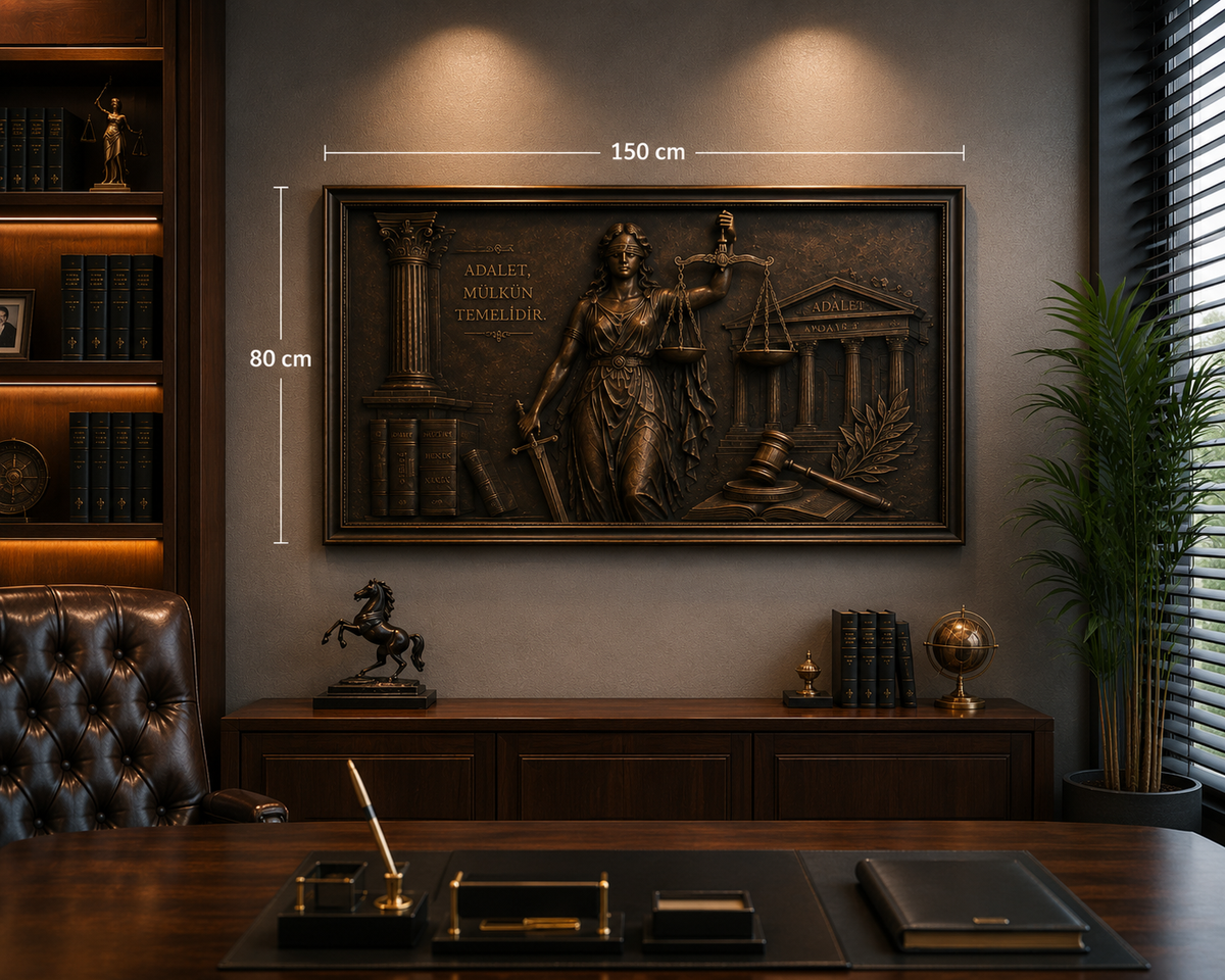 Adalet Temalı Kabartma Rölyef – 150x80 cm