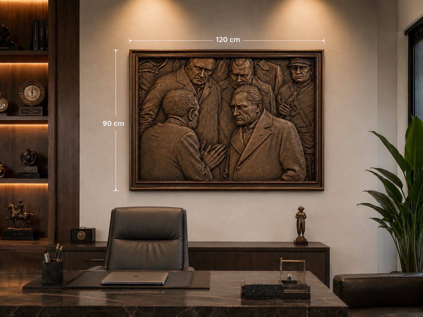 Atatürk Temalı Tarihi Kabartma Rölyef – 120x90 cm