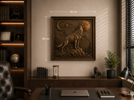Bozkurt Kabartma Rölyef – 80x80 cm
