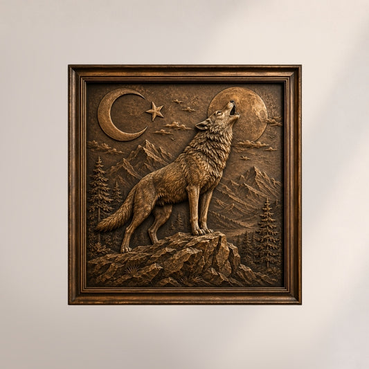 Bozkurt Kabartma Rölyef – 80x80 cm