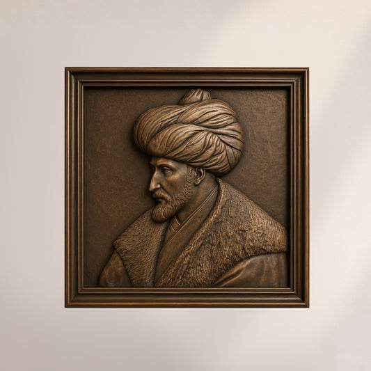 Fatih Sultan Mehmed Han Kabartma Rölyef – 80x80 cm
